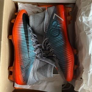 High Top Nike Mercurial Superfly 5 FG Soccer Cleats Metallic Hematite/Wolf Grey